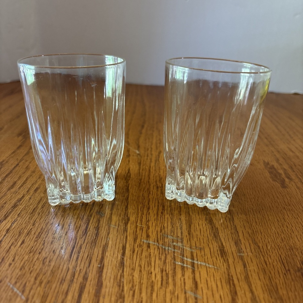 FEDERAL GLASS Park Avenue Clear Flat Tumblers 8 Oz 4"‎ Set Of 2